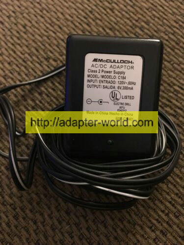 *Brand NEW* 6V 300mA McCulloch Model C184 AC/DC Adapter Power Supply - Click Image to Close